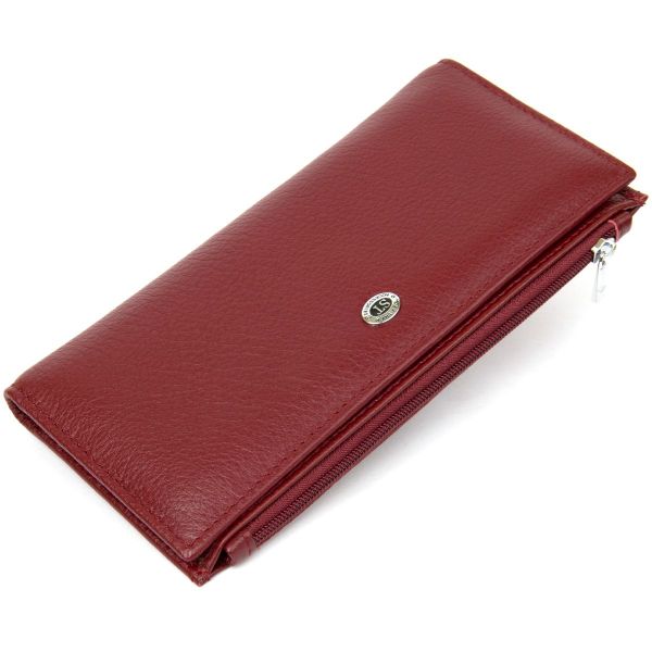 Стильный кожаный кошелек ST Leather 19380 темно-красный