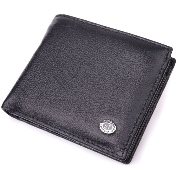 Стильний чоловічий гаманець із натуральної шкіри ST Leather 22457 чорний