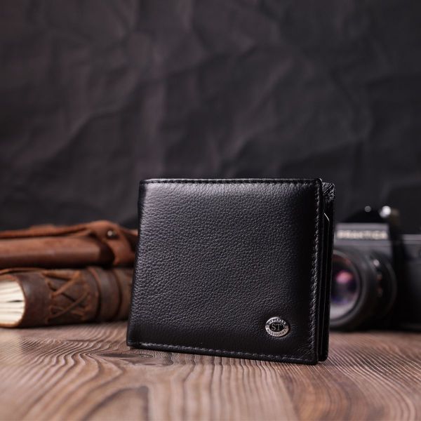 Стильний чоловічий гаманець із натуральної шкіри ST Leather 22457 чорний