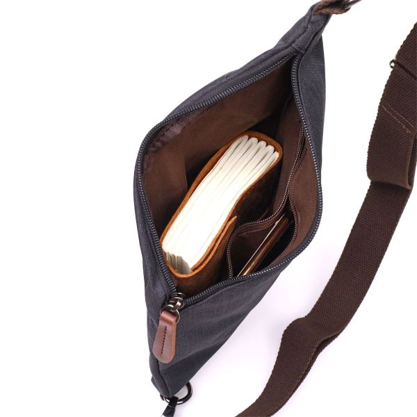 Сумка через плече для чоловіків з текстилю Vintage 22196 чорний