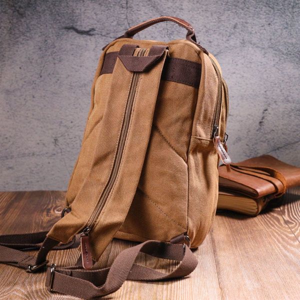 Зручний рюкзак з текстилю 21257 Vintage коричневий