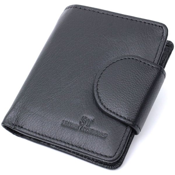 Вертикальний гаманець для жінок із натуральної шкіри ST Leather 22701 чорний