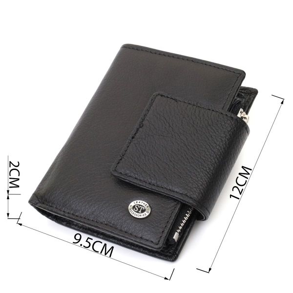 Вертикальний гаманець для жінок із натуральної шкіри ST Leather 22703 чорний