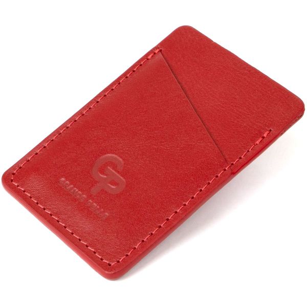 Винтажный кожаный картхолдер Grande Pelle 11505 красный