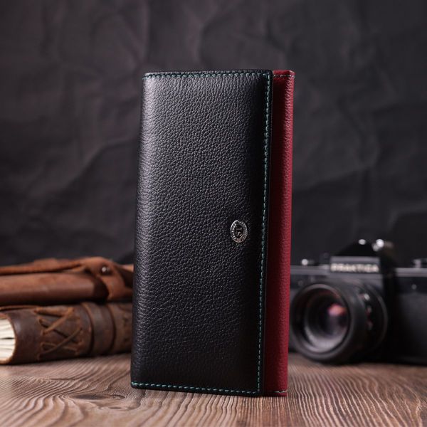 Місткий гаманець для прекрасних жінок із натуральної шкіри ST Leather 22517 різнокольоровий
