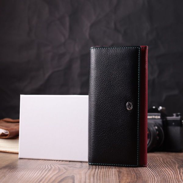 Місткий гаманець для прекрасних жінок із натуральної шкіри ST Leather 22517 різнокольоровий