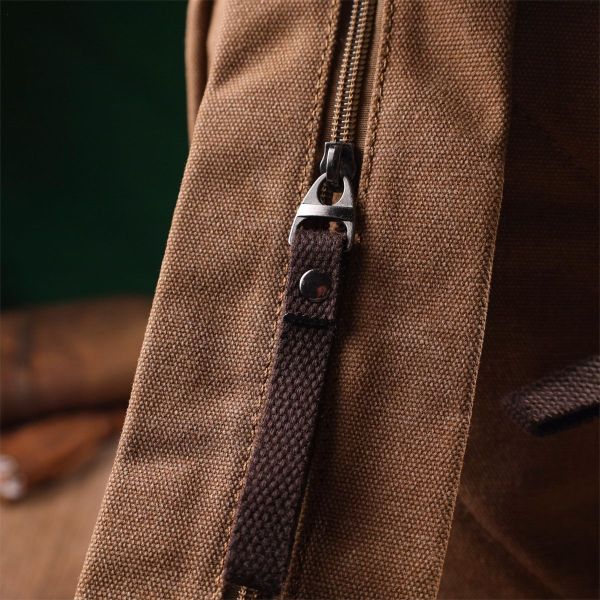 Місткий текстильний рюкзак у стилі мілітарі Vintagе 22180 коричневий