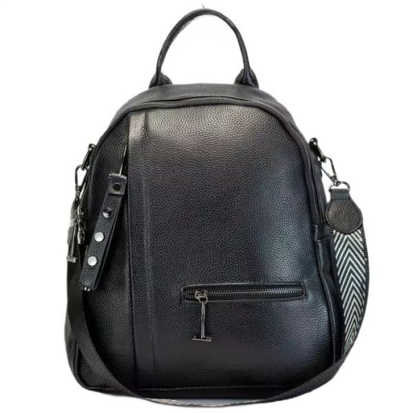 Жіночий шкіряний рюкзак міський чорний 73590 Tiding Bag