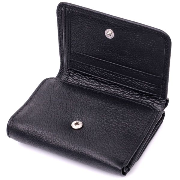Жіночий горизонтальний гаманець з натуральної шкіри ST Leather 19477 чорний