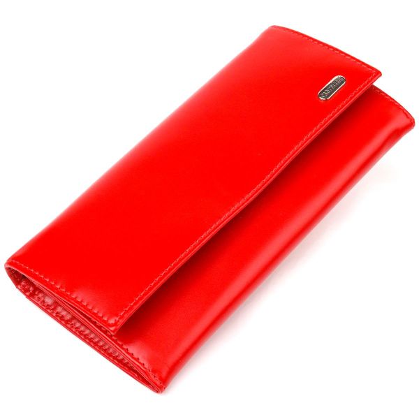Женский яркий кошелек из натуральной гладкой кожи Canpellini 21626 красный