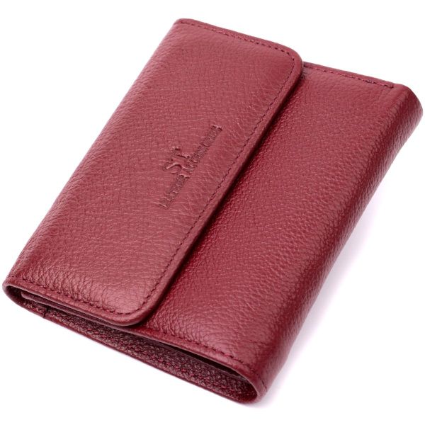 Шкіряний жіночий гаманець з монетницею ST Leather 19492 бордовий