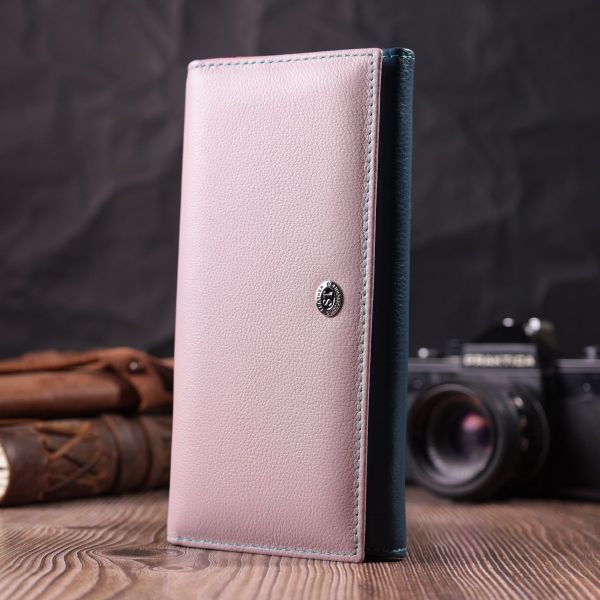 Жіночий практичний гаманець з натуральної шкіри ST Leather 22521 різнокольоровий